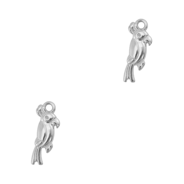 Bedel (Stainless Steel) Papegaai 18mm Zilver - 1 stuk