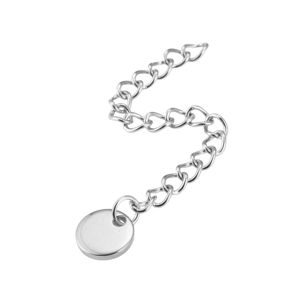 Verlengstukje Coin (stainless steel) Zilver - 1 stuk