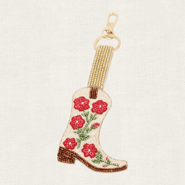 Sleutelhanger Kralen Creme Cowboylaars - Goud