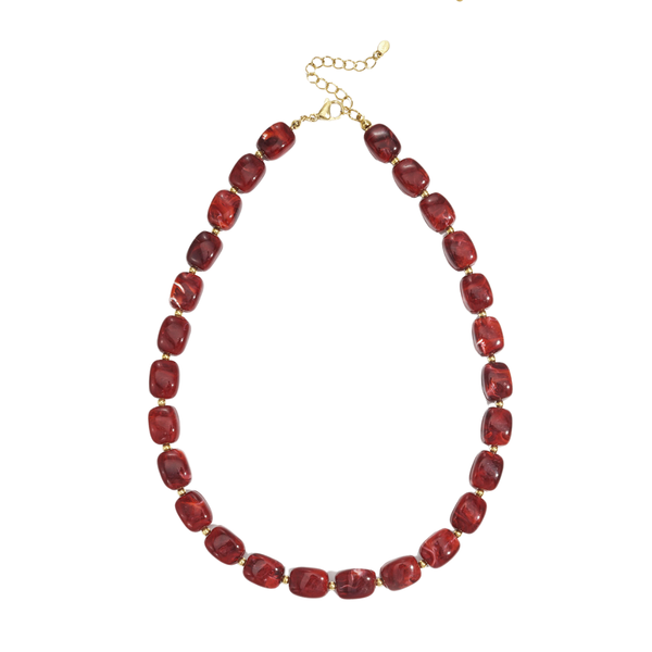 Ketting Retro Beads Red