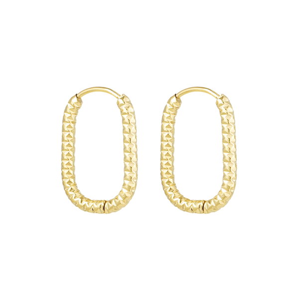 Oorbellen Hoop Oval Texture