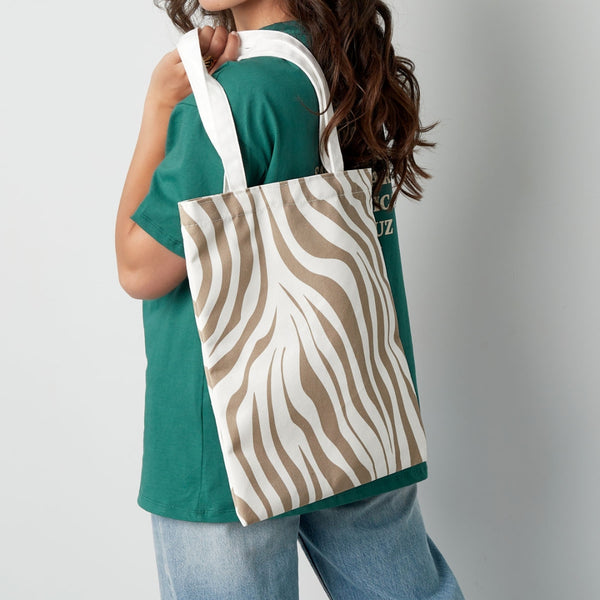 Tote Bag Zebra Beige