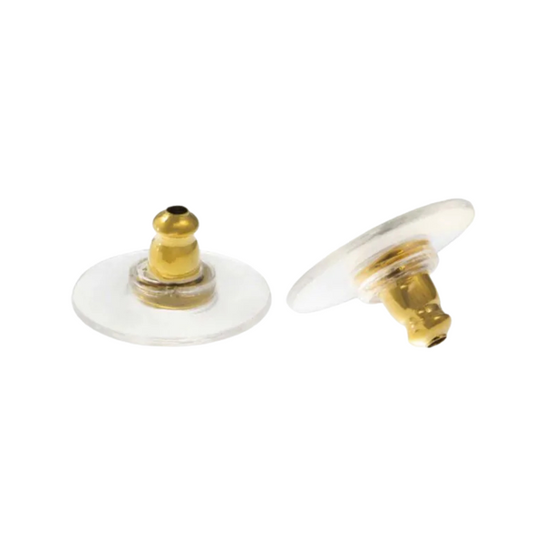 Oorbel Stoppers (stainless steel) Transparant Goud - 1 paar