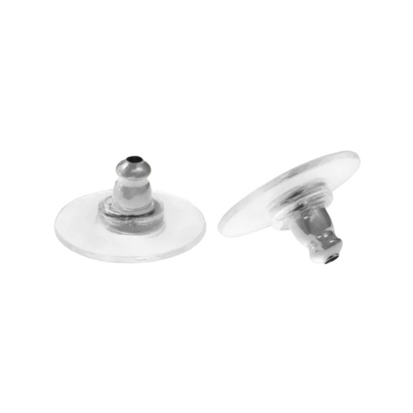 Oorbel Stoppers (stainless steel) Transparant Zilver - 1 paar