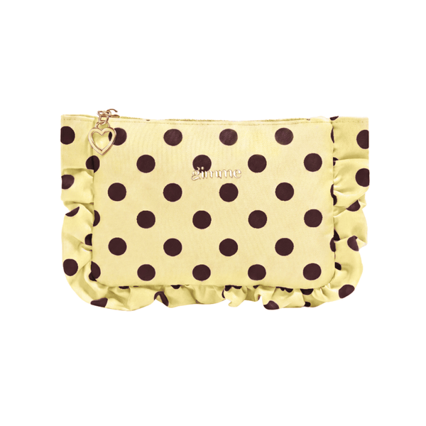 Make Up Tasje Polka Dots - Geel Bruin