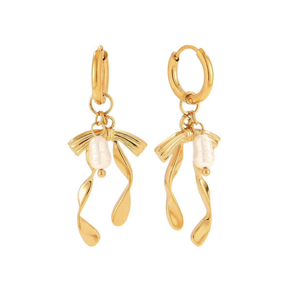 Oorbellen Hoop Swirly Bow