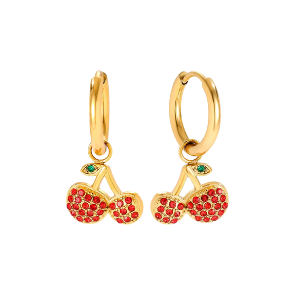 Oorbellen Hoop Red Cherry