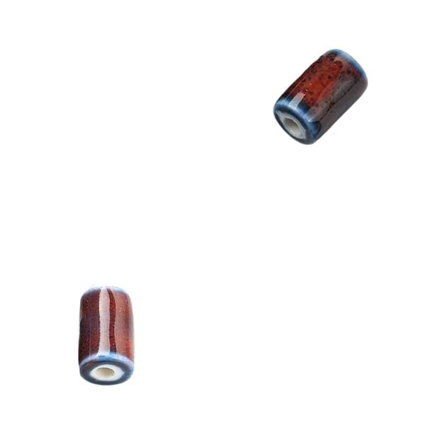 Keramiek Kraal Tube Donker Rood 10x7mm - 1 stuk