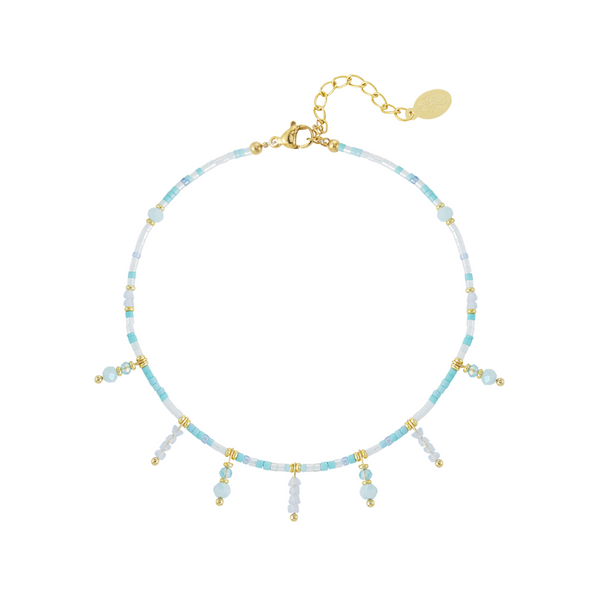 Enkelbandje Beaded Pendants Blue