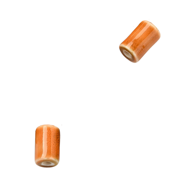 Keramiek Kraal Tube Roest Oranje 10x7mm - 1 stuk