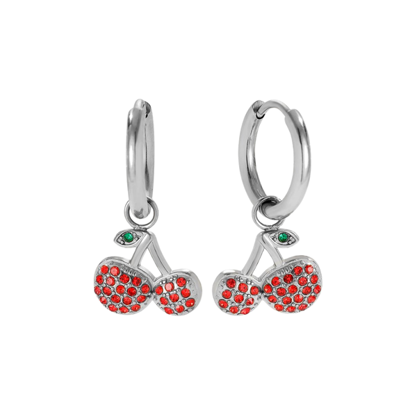 Oorbellen Hoop Red Cherry