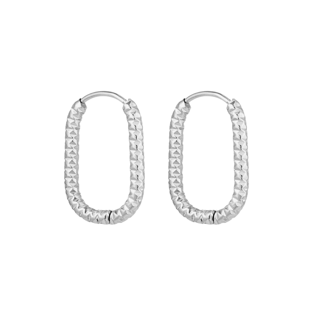 Oorbellen Hoop Oval Texture – By Christa