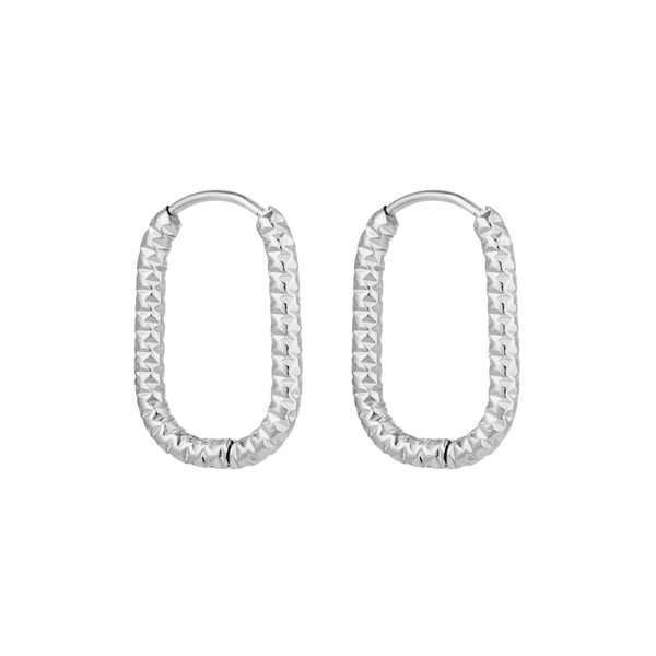 Oorbellen Hoop Oval Texture