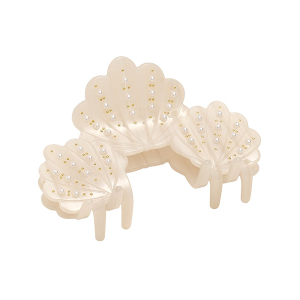 Haarclip Triple Shell - Wit