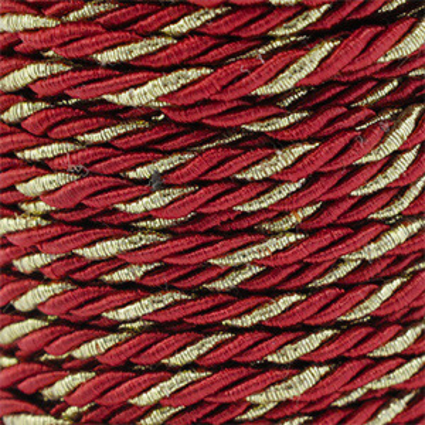 Trendy Koord Gedraaid 3mm Warm Rood Goud - per meter