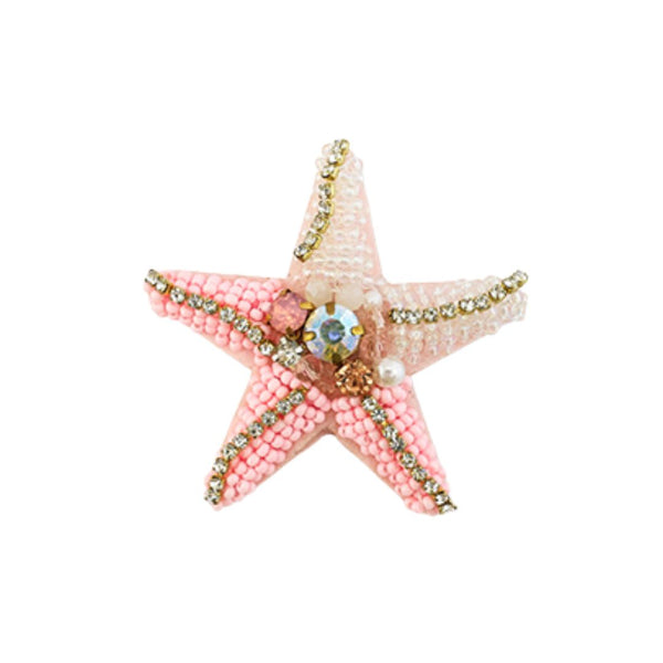 Broche Speld Kralen Zeester Roze - 1 Stuk
