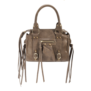 Bruine hand tas 'It Girl met fransjes en gouden details