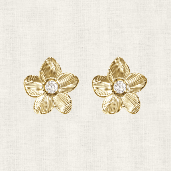 Oorbellen Stud Shiny Floral