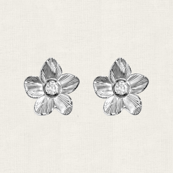 Oorbellen Stud Shiny Floral