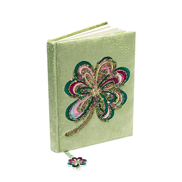 Notitieboek Velvet Groen Klavertje Vier