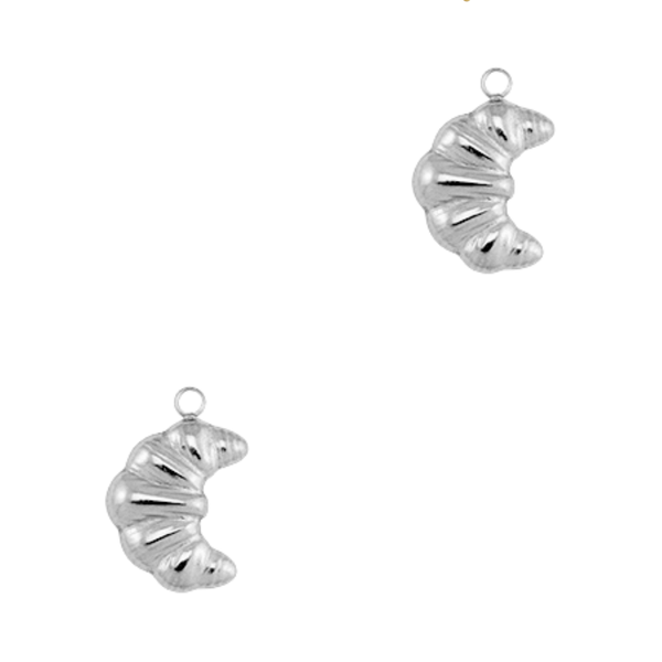 Bedel (Stainless steel) Croissant 18mm Zilver - 1 stuk