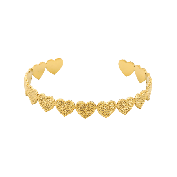 Armband Bangle Row of Hearts