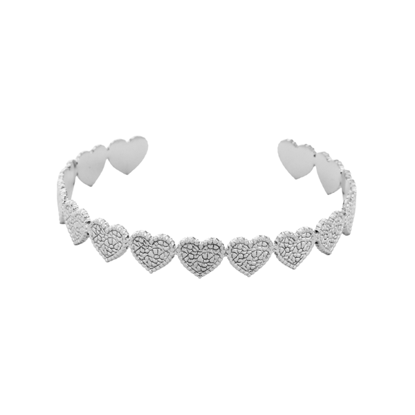 Armband Bangle Row of Hearts