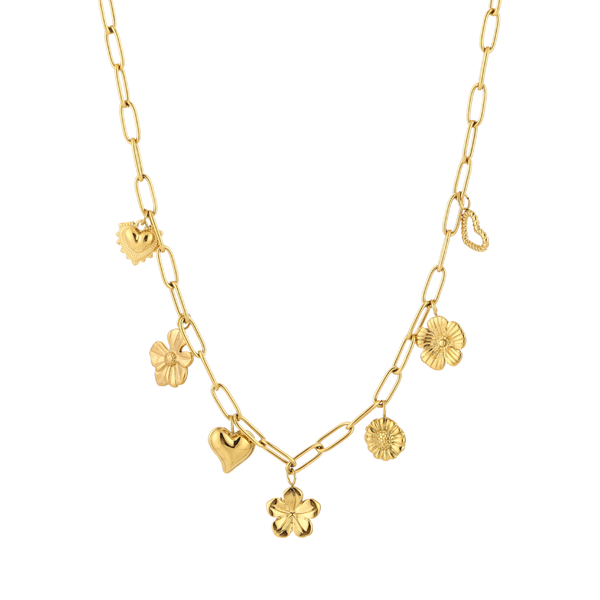 Ketting Flowers And Hearts