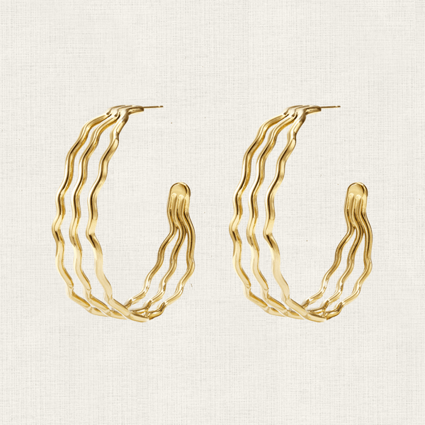 Oorbellen Stud Zigzag Wave