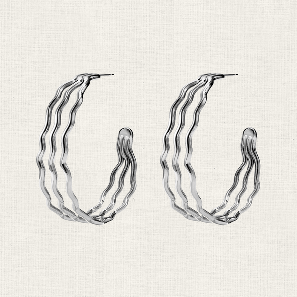 Oorbellen Stud Zigzag Wave