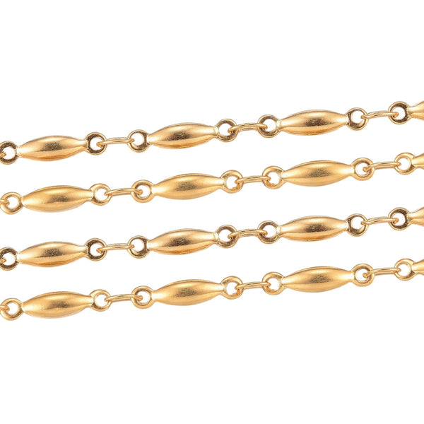 Jasseron (stainless steel) Bar Link 11x2.5mm Goud - per 20cm
