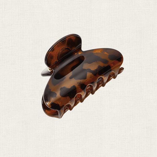 Haarclip Round Leopard Brown
