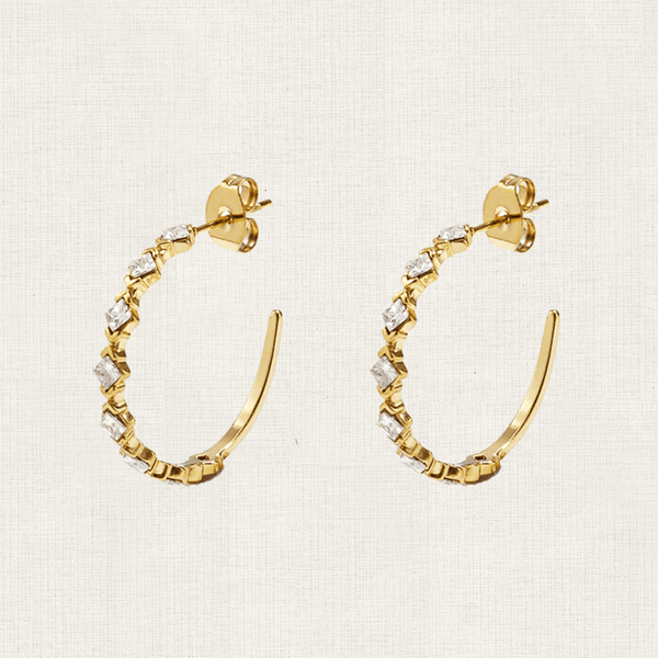 Oorbellen Stud Clear Curve