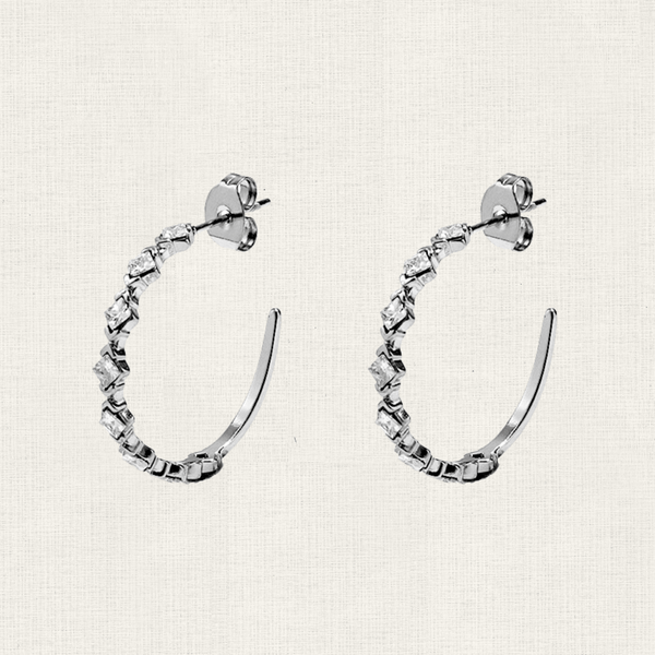 Oorbellen Stud Clear Curve