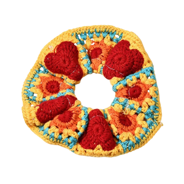 Scrunchie Gehaakt Granny Hearts