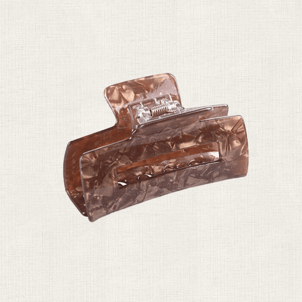 Haarclip Marble Coffee Brown