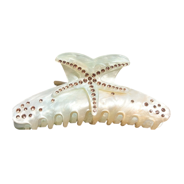 Haarclip Glitter Starfish Mint