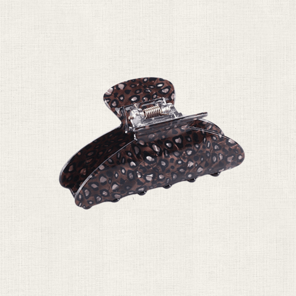 Haarclip Round Cheetah Brown