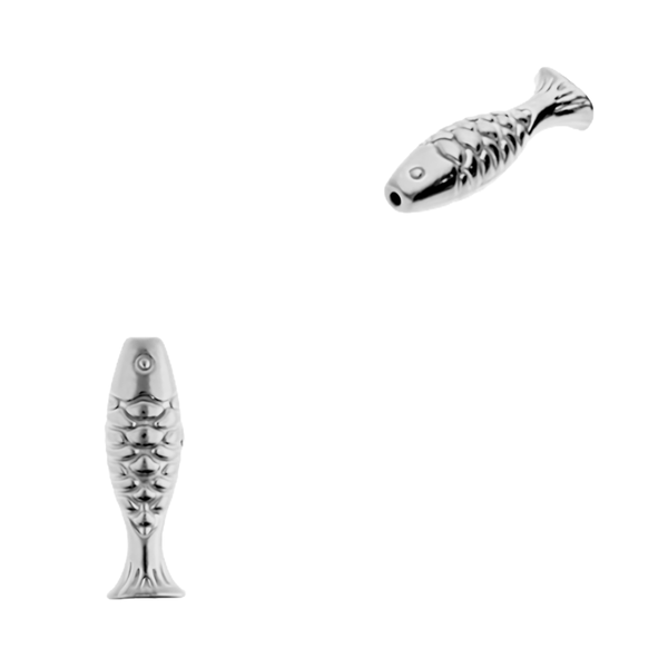Metalen Kraal (Stainless steel) Vis 14.5mm Zilver - 1 stuk