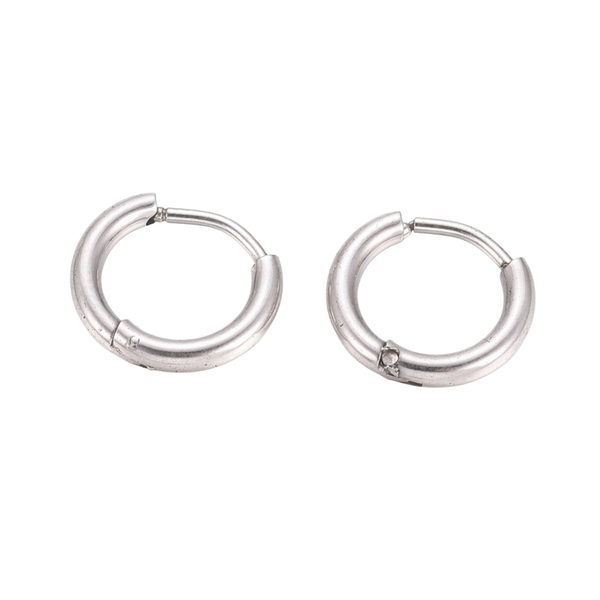 Earrings Creoles Stainless Steel 14mm Silver
