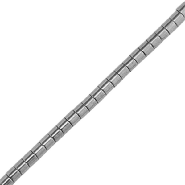 2mm Natuurstenen Kralen Tube Hematite Zilver - 50 stuks