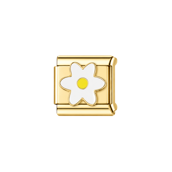 Italian Charm Madeliefje Goud - 1 Stuk