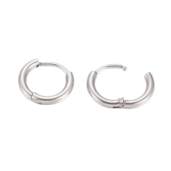 Earrings Creoles Stainless Steel 14mm Silver