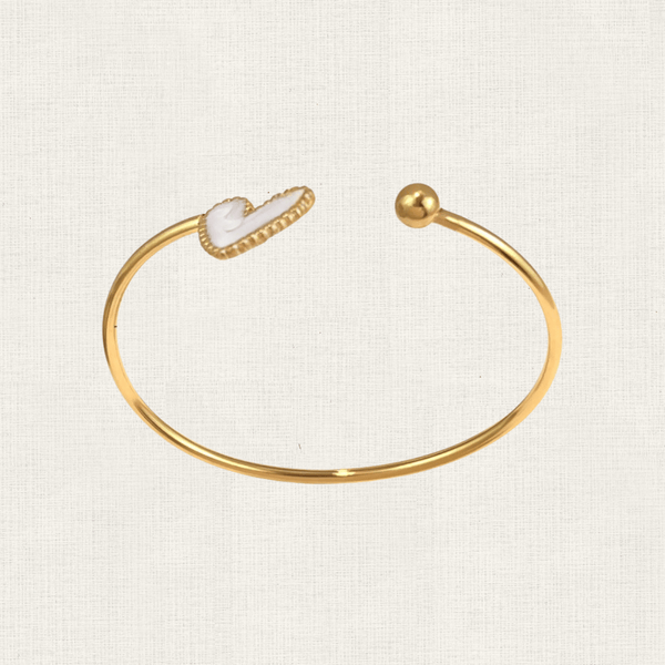 Armband Bangle White Heart