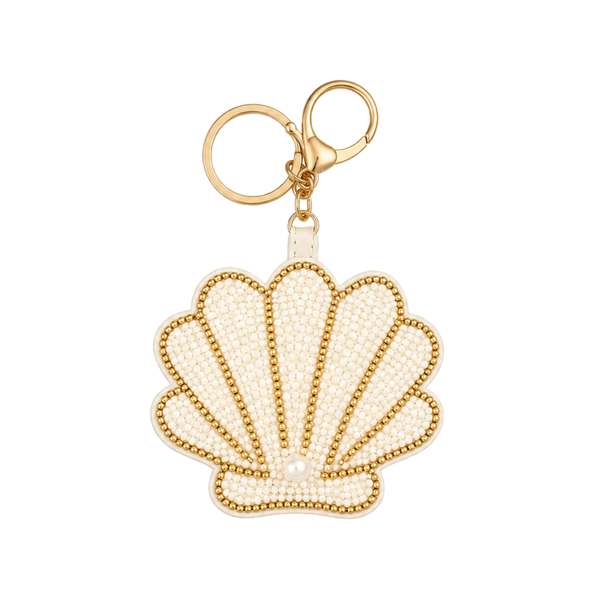 Sleutelhanger Kralen Schelp - Creme