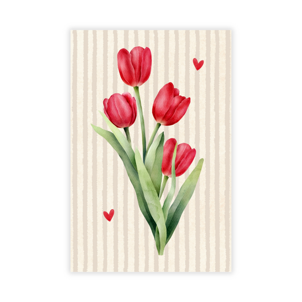 Kaartje Rode Tulpen