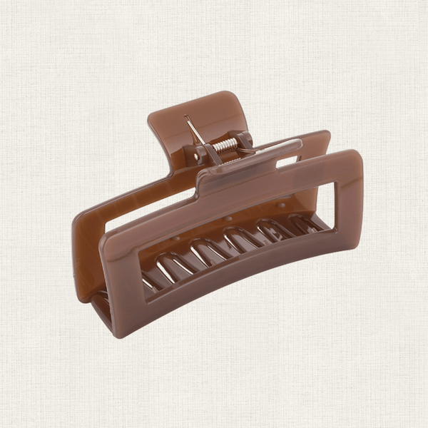 Haarclip Rectangle Shiny Licht Bruin