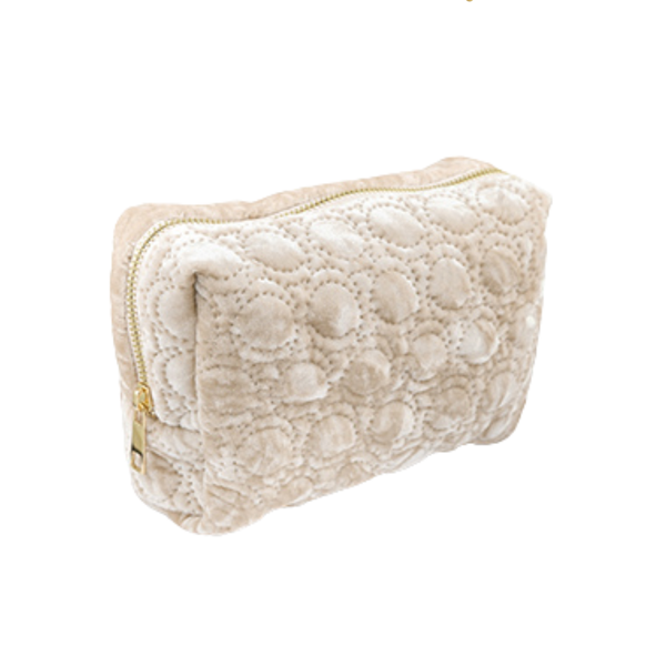 Make Up Tasje Velvet - Beige