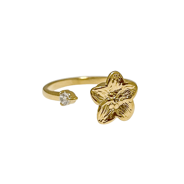 Spinning Ring Minimalistic Hibiscus