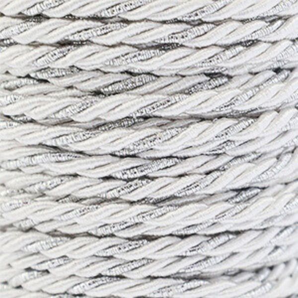Trendy Koord Gedraaid 3mm Wit Zilver - per meter